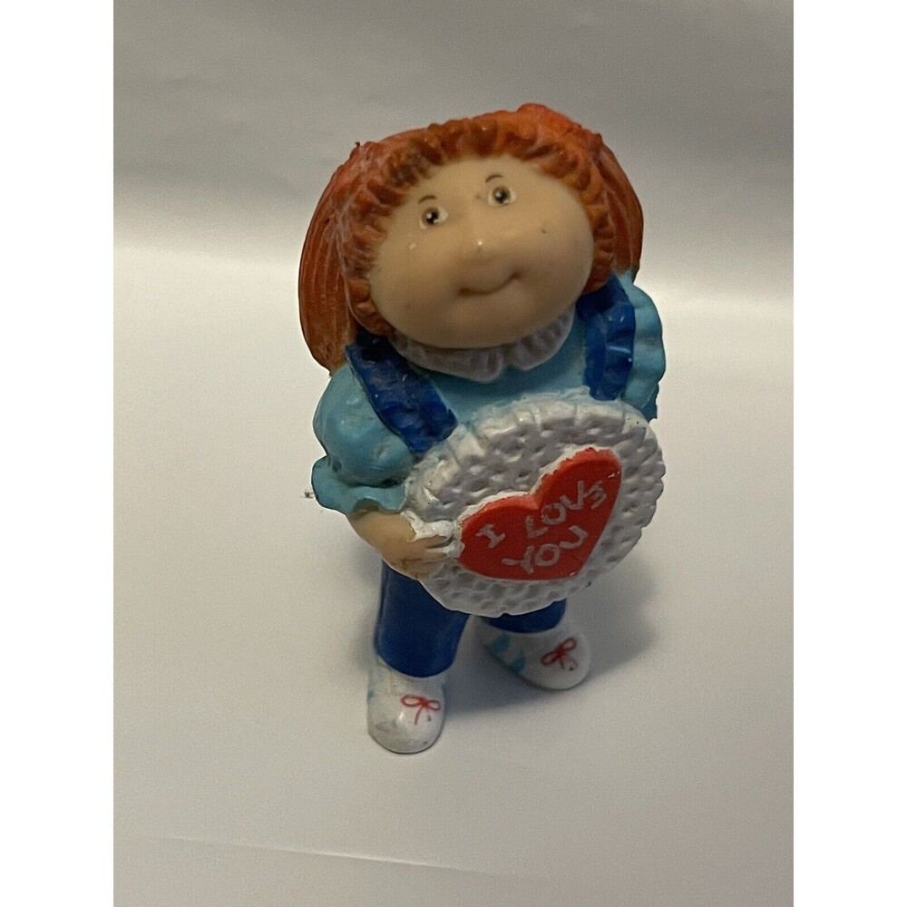 Cabbage Patch Kids I love You Red Hair Doll Figurine -Rare 1984 Vintage 2.5"